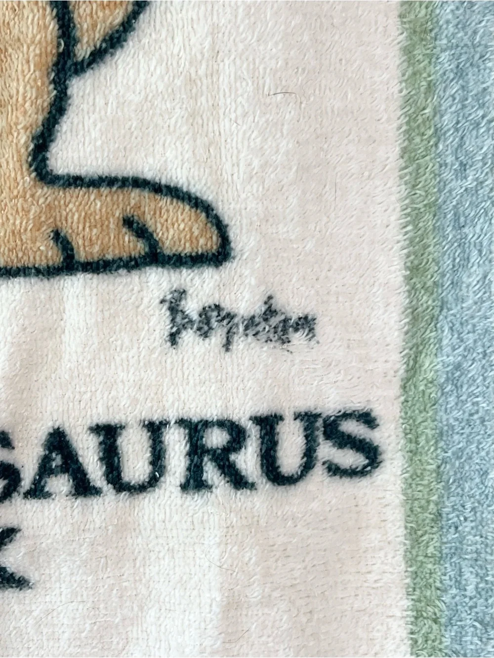 VTG Sandra Boynton Martex Dinosaur Hand Towel 80s Tyrannosaurus Rex USA